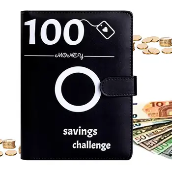 100 Paketas Taupymo Iššūkis Rišiklio A5 Taupymo Iššūkis Rinkinys Su Pinigais, Organizatorius Vokus Biudžeto Rišiklio Pinigų Organizatorius