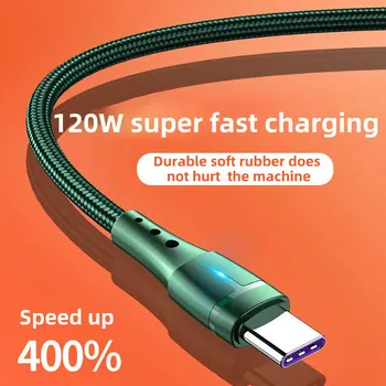 120W Super Greitai Įkrauti USB C Tipo Kabelis, Telefono Įkroviklio Laidą 