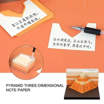 3D Notepad Su Apšviesta Piramidės 3D Memo Pad Blokuoti Retro Kalėdų Dovana Gimtadienio Pažymi, Architektūros Biurų Popieriaus Pažymi, Q3Q1