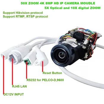 4K 8MP 50X Zoom IMX415 POE IP Camera Hikvision Protokolo RTMP IVM4200 P2P DĖL VIF Paramos Max SD Kortele 256 GB IP Kameros Valdyba