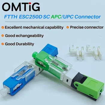 5/10/50/100/200/300pcs/daug FTTH ESC250D SC APC UPC Single-Mode Fiber Optic Greita Jungtis SM Greitai Jungtis