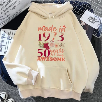 50 Metų Gimtadienio hoodies moterų japonų grafikos megztinis moteriška 90s drabužiai