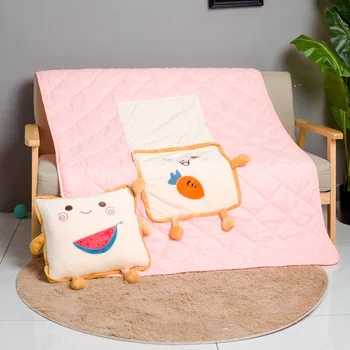 Animacinių filmų mesti pagalvę dvejopo naudojimo 2-in-1 lankstymo antklodė kūrybos oro kondicionavimas pietūs sofa automobilių mesti pagalvės