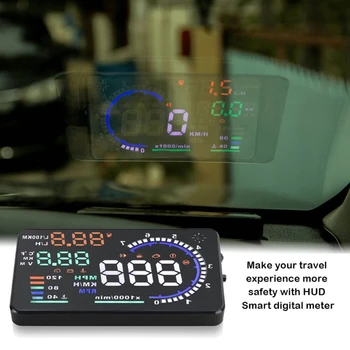 Apsaugos Signalizacijos, Automobilių Realaus Laiko Laikrodis Greitis HUD Spidometras Projektorius 5.5