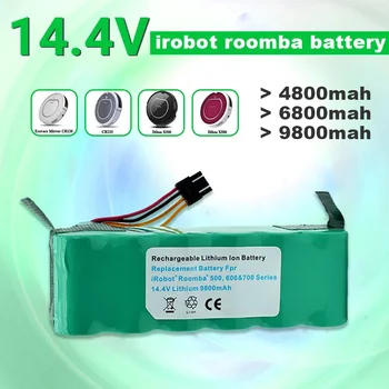 Batterie 14,4 V 4.8 Ah 6.8 Ah 9.8 Ah supilkite Kitfort KT504 Haier T322 T321 T320 T325 Panda X500 X580 Ecovacs Veidrodis CR120 Dibea X500