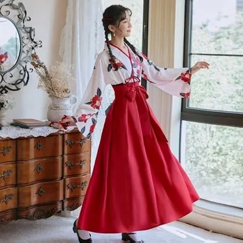 Hanfu Han Elementas Senovės Kinų Stiliaus Ming Dinastijos Tobulinimo Tradicinių Drabužių Moteris Azijos Suknelė Mergina, Puikus Kailis Sijonas