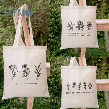 Harajuku Mados Ponios Pečių Maišą Gėlių Estetinės Grafinis Drobės Pirkinių Krepšys Nešti Didelės Talpos, Rankinės, Kelionės Reikmenys