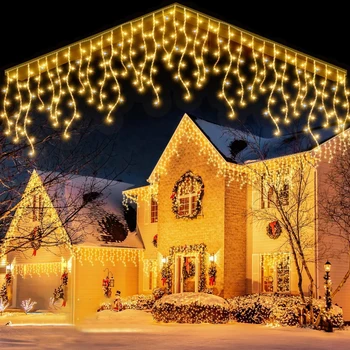 Kalėdinė Girlianda Naujas LED Užuolaidų Šviesos Lauko 4M(W)*0,6 M, H) Baltą 