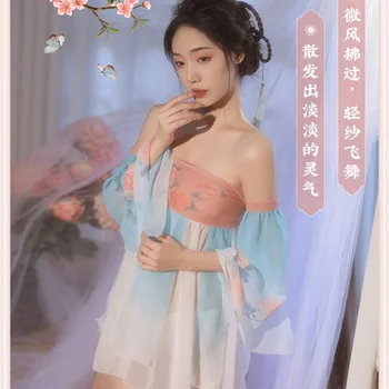 Kinijos Tradicinių Drabužių Pasakų Suknelė Cosplay Kostiumai, Seksualus Klasikinis Hanfu Šifono Sijonas apatinis Trikotažas-Moters Pižama Nightgowns