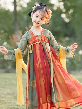 Kinijos šilko skraiste Kostiumas Mergaitėms, Vaikams, Kimono Kinijos Tradicinės Derliaus Etninės antikvariniai suknelė, Kostiumas cosplay Hanfu rinkinys