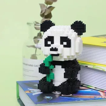 Linkgo Panda Gyvūnų Modelio 390Pcs Savaiminio Fiksavimo Plytos 