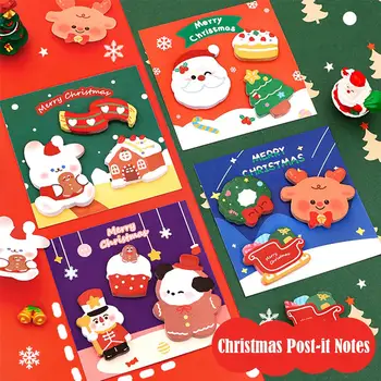 Lytwtw Kalėdų Lipdukas Sticky Notes Mielas Kawaii Notepad Memo Scrapbooking Kawaii Notepad 
