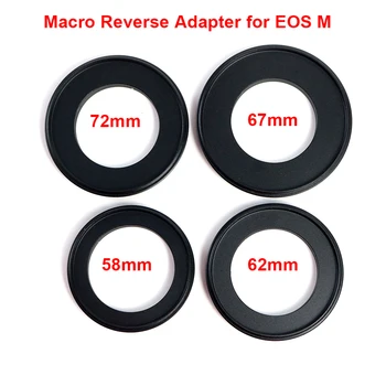 Makro Fotografija Reverse Adapter Ring Canon EOS EF-M 49mm 52mm 55mm 58mm 62mm 67mm 72mm 77mm Makro Fotografija Žiedas