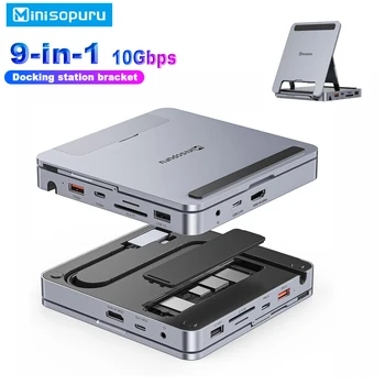 Minisopuru USB C Docking Station Paramos M. 2 NVMe SSD 10Gbps su 4K HDMI 100W PD SD/TF USB 3.2 Adapteris, skirtas 