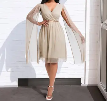 Naujas 2023 Moterų Mados Karšto Pardavimo Atsitiktinis Mados Elegantiškas V-Kaklo Suknelė, Apsiaustas Sandėlyje