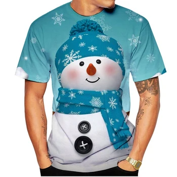 Naujas Mados vyriški T-shirt Kalėdų Senį 3D spausdinami Atsitiktinis trumpomis Rankovėmis T-shirt