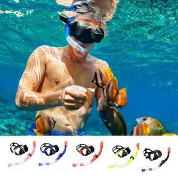 Plaukimo Veidus Dangtelis Sandarus Peržiūrėti Veido Nardymo Apima Su Reguliuojamu Dirželiu Snorkeling Įrankius Plaukimo Veidą Padengti Vaikams