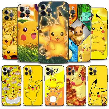 Pokemon Duomenys Pikachu Volt Spręsti Telefono dėklas Skirtas Apple iPhone 15 14 13 12 11 Pro Max 13 12 Mini XS Max XR X 7 8 Shell Plus