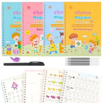 Prancūzijos Copybooks Daugkartinio naudojimo Rašysenos Darbaknyges už Preschools Griovelius, Šablonas Dizainas ir Magija Praktikoje Copybook Vaikams