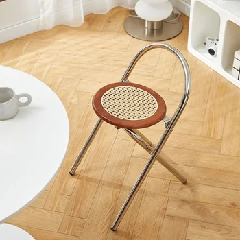 Prancūzijos rotango sulankstomoji kėdė korėjos senovės žurnalas wabi sabi stiliaus namelis valgomojo kėdė fotografijos laisvalaikio kėdės, taburetės
