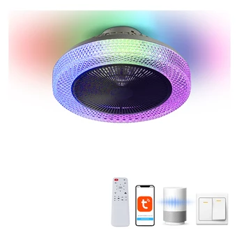 Smart RGB Ventiliatorius su Šviesa, šviesos srautą galima reguliuoti Spalvų Šviesos Miegamojo Kambarį Butas LED Ventiliatorius Liustra su Nuotolinio
