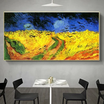 Van Gogh Kviečių Laukas Su Varnos 