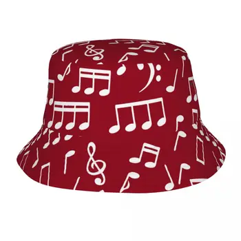 Vasaros Bob Skrybėlės Muzikos Įrašus raudoname Fone Vyrams, Moterims, Žvejys Kepurės Grįžtamasis Medvilnės Kibirą Skrybėlės Lauko Žvejybos Hat